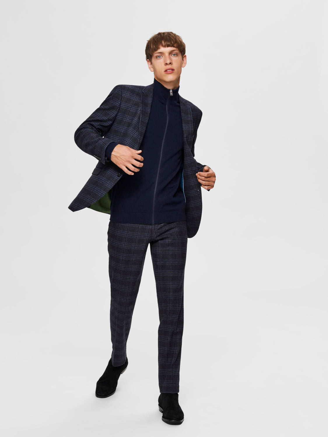Berg fullzip cardigan - Blå/ Navy Blazer